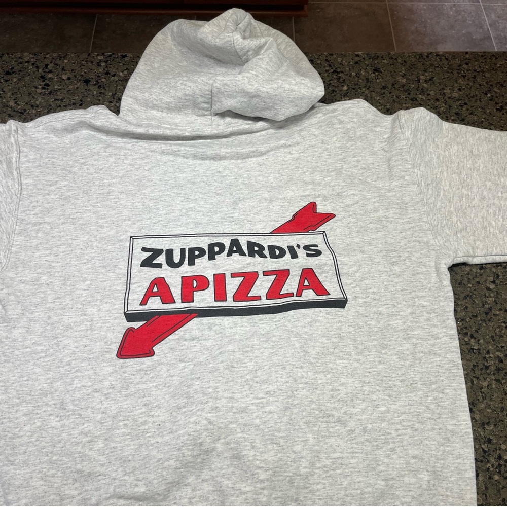 Adult medium Zuppardi’s Pizza gray hoodie